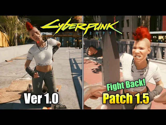 Cyberpunk 2077 1.0 vs Patch 1.5 | AI &amp; Physics Comparison