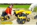 Unboxing Digging with GIANT Tonka Dump Truck Toy Construction Toys for Kids JackJackPlays