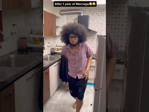 Newly wed vs After one year of Marriage 😂😂 #funnyvideo #couplecomedy #couplevideo