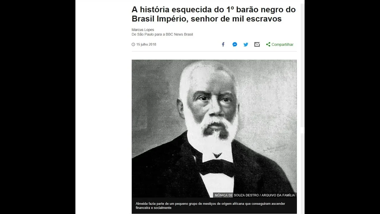 HISTORIA DO BRASIL: A história esquecida do 1º barão negro do Brasil Império, senhor de mil escravos