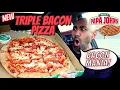 Papa John s NEW Triple Bacon Pizza Review BaconMania Menu