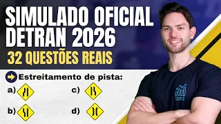 Simulado Detran Oficial - 32 Questões de uma Prova Real - Faça Antes de Tentar o Seu Exame em 2026 ✅