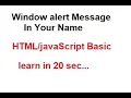 how to create alert message click on button javaScript basic