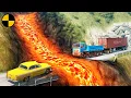 Download Lagu Cars vs Lava Crosses Road 😱 BeamNG.Drive