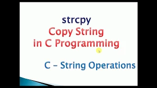 strcpy function in c example String Manipulation in C