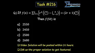 Problem on Binomial Theorem Solution for Task IIT-JEE Mathematics by SG Sir