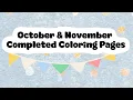 October and November Completed Coloring Pages 2023