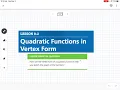 Quadratic Functions in Vertex Form Lesson 8-2