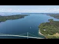 Downeast Maine Sedgwick Sargentville Deer Isle Drone Over Eggemoggin Reach Boats and Seals
