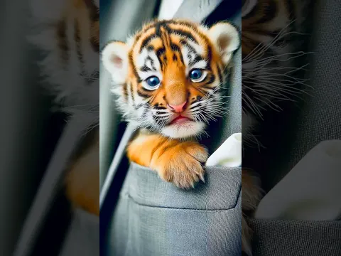 Tiger baby in a pocket
