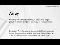 Array Meaning