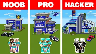 Download Minecraft NOOB vs PRO vs HACKER: FAMILY POLICE HOUSE BUILD CHALLENGE / Animation MP3