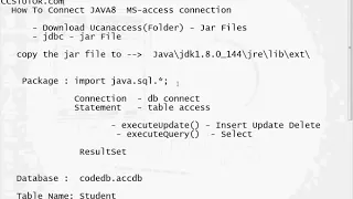 Java 8 MS Access database connection insert record java program