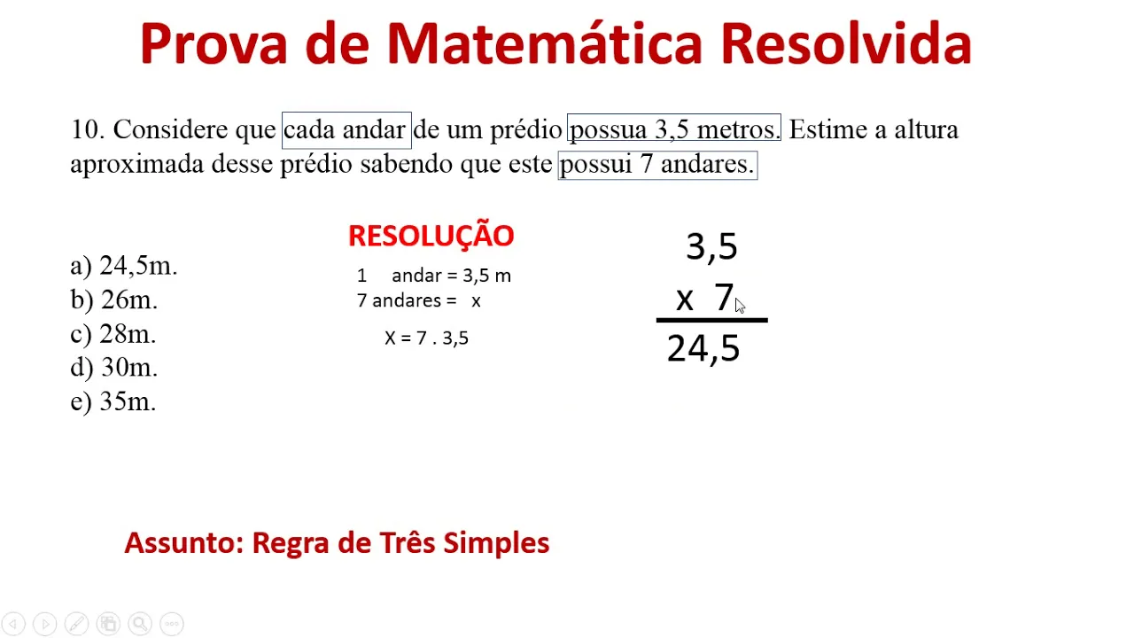 Regra de Três Simples COMCAP MSCONCURSOS Gari Q10 2011 Matemática Resolvida Passo a Passo