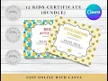 Editable School Award Certificate Canva Template