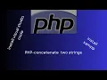PHP Concatenate two strings