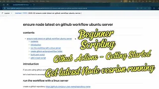 Beginner Scripting - Set Up GitHub Actions And Update Node Version