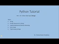 Python Tutorial - Data Type String in python Part