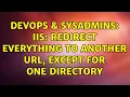 DevOps SysAdmins IIS redirect everything to another URL except for one Directory