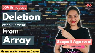 Delete an Element From Array Concept Java Code DSA using Java