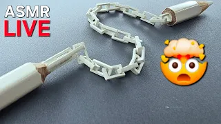 🔴 LIVE :  Carving an IMPOSSIBLE White Pencil Chain (ASMR🔉 Micro Art✏️) ⛓️