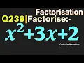 Q239 Factorise x 2 3x 2 x2 3 x 2 Factorise x square 3 x 2 x square 3 x 2