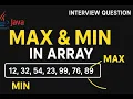 Java Program to Find Maximum and Minimum Element in an Array DSA Interview Question