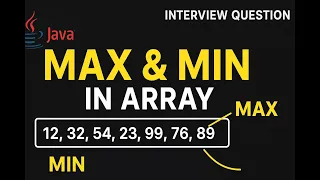 Java Program to Find Maximum and Minimum Element in an Array DSA Interview Question