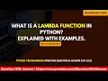 lambda function in python explained with example