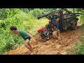 Download Lagu Agricultural vehicles transport timber, loading large logs onto trucks to sell to timber mills.