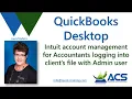How to manage Intuit account login mandate when logging in with the Admin user