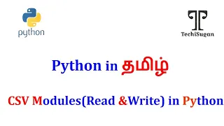Python Tutorial for Beginners CSV Module - How to Read Write CSV Files in Tamil-Part 1