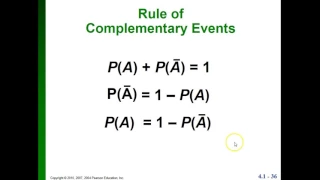 Probability The Rule of Complementary Events