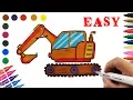 How to Draw Excavator Truck Coloring Pages Excavator Colors for Kids Fun Coloring Book s for