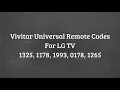 Vivitar Universal Remote Codes
