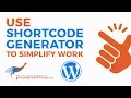 Shortcode generator for WordPress themes