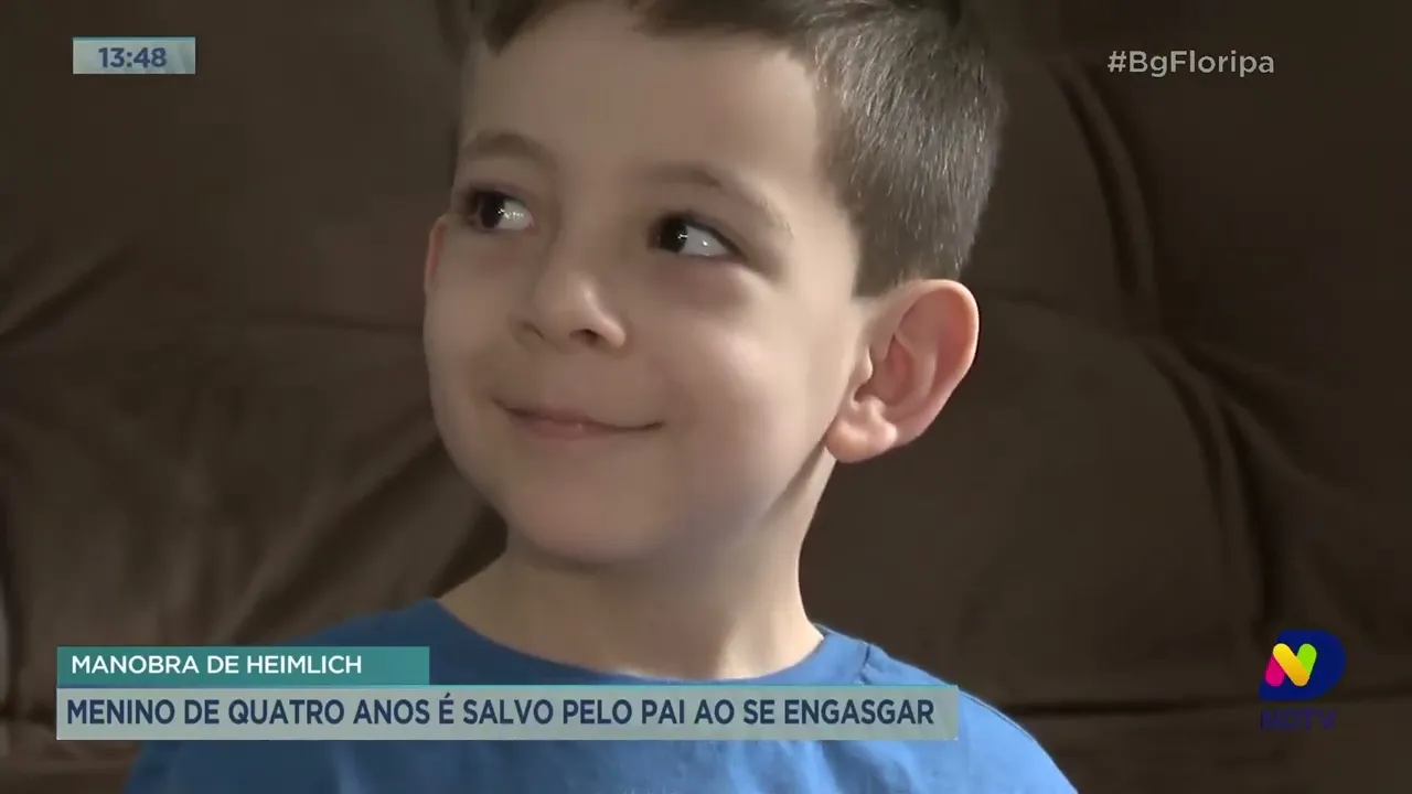 Manobra de Heimlich: menino de quatro anos é salvo pelo pai ao se engasgar