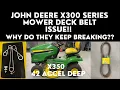 How to Replace Mower Deck Belt on a John Deere X300 Series with 42 Accel Mower Deck that keeps