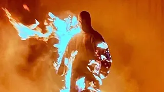 kanye west lit himself on fire