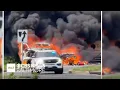 shows fiery crash that killed suspect in Harford County