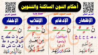شرح كامل أحكام النون الساكنة والتنوين  للمبتدئين والمتقدمين  وللمراجعة مع التدريبات  وتحفة الأطفال دندنها