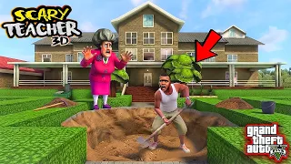 Franklin Escape From Scary Teacher 3D School by Digging in GTA 5! SHINCHAN GTA 5 VIDEO