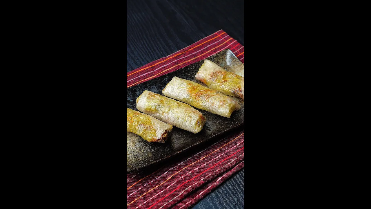  / Rice Paper Wraps with Cabbage & Cheese #Shorts