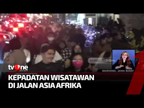 Jalan Asia-Afrika di Bandung Dipadati Wisatawan