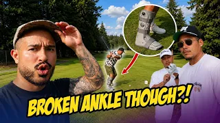 GOLF VLOG! BUT WITH A BROKEN ANKLE?!