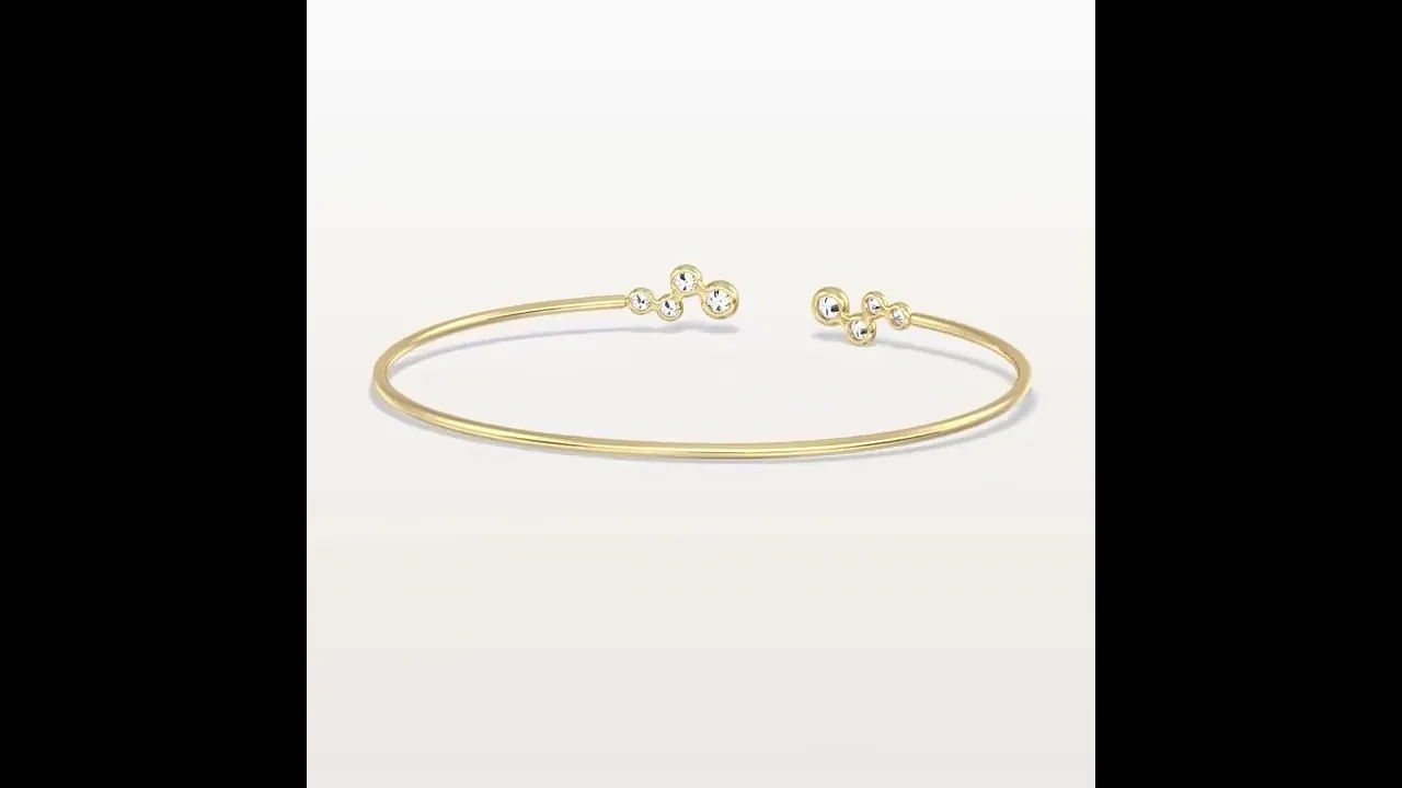 Bubble Lab-Grown Diamond Open Cuff Bangle in 14K Gold/Platinum