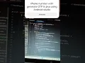 Phone number with generate OTP in Java using Android studio