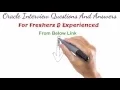 ORACLE Technical Interview Question And Answers