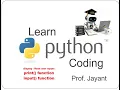Learn Python Coding - print and input function