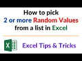 Excel formula to Pick 3 random values from a list without Duplicates